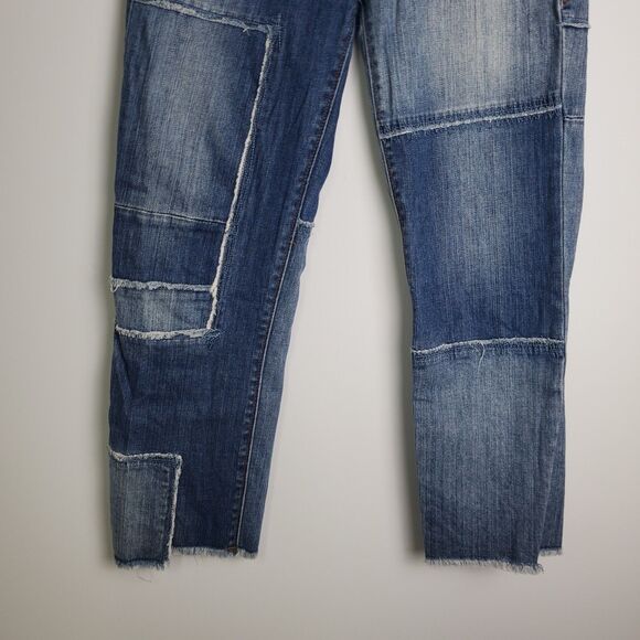True Religion Stovepipe Deconstructed Patchwork Jeans Size 27 - Picture 6 of 9